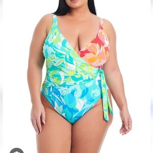 Bleu by Rod Beattie Surplice Tied One-Piece Swimsuit